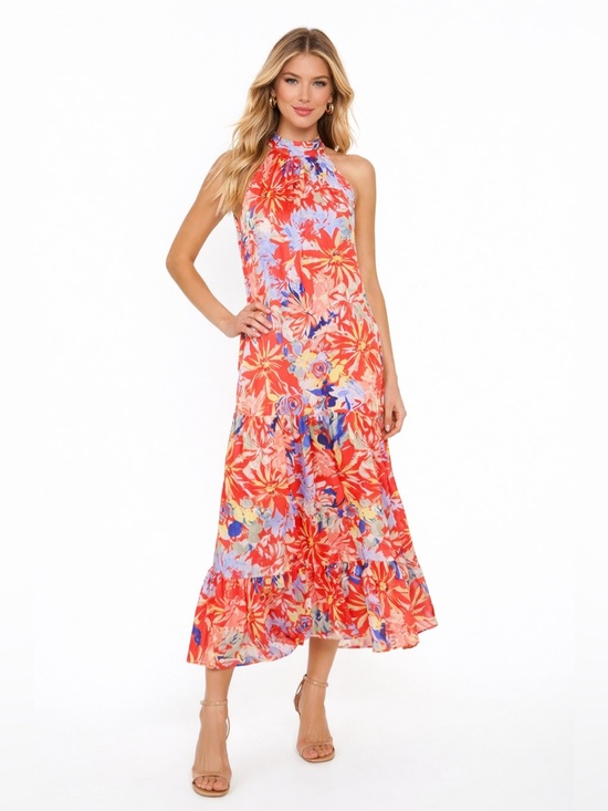 Vince Camuto Dresses & Skirts - Vince Camuto Oscar Halterneck Tiered Maxi Dress Size M